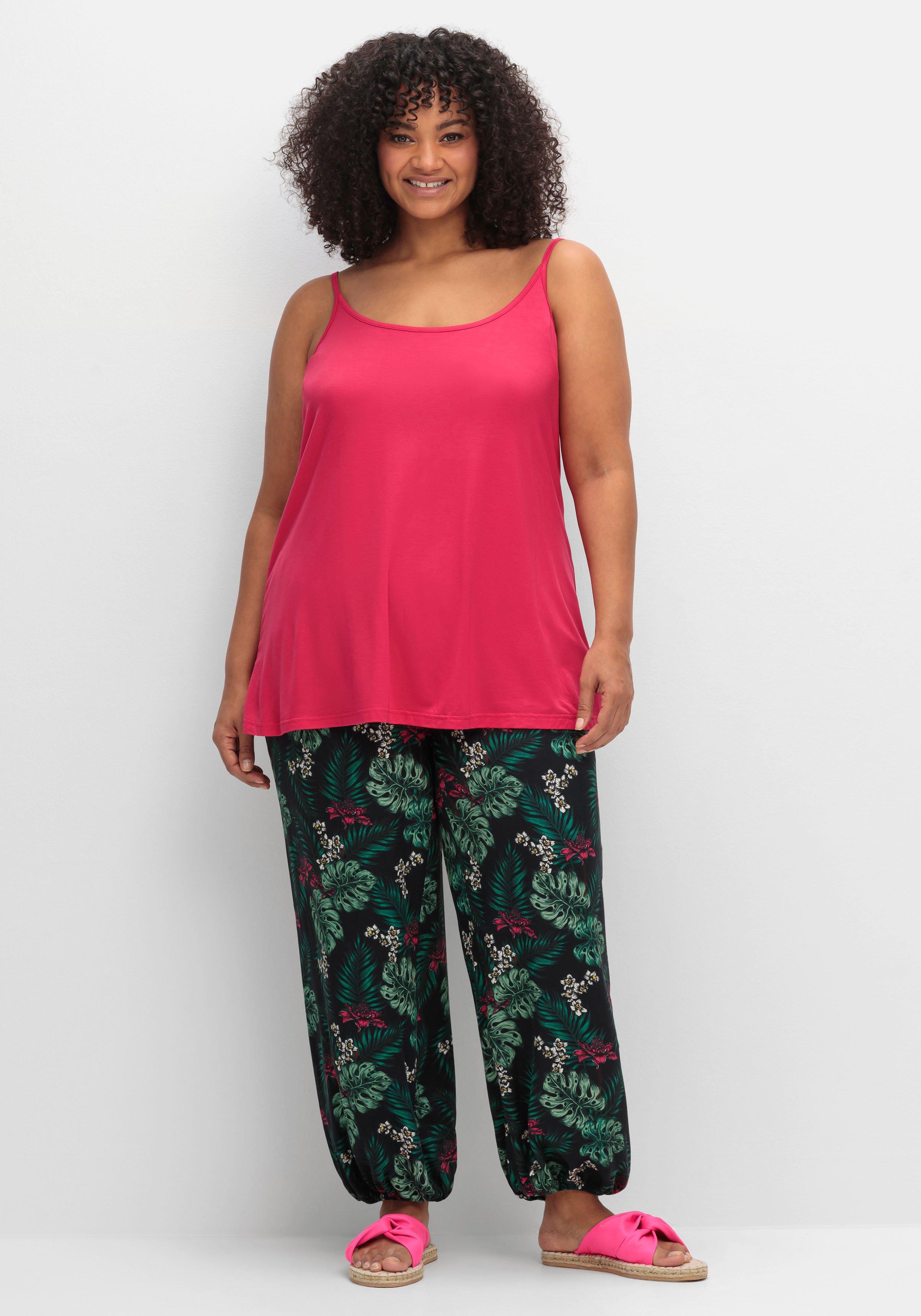 Lange Sommerhose mit Gummizug am Beinabschluss
