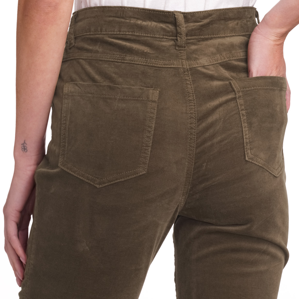 Gina Benotti Damen Samthose mit Slim-Fit braun
