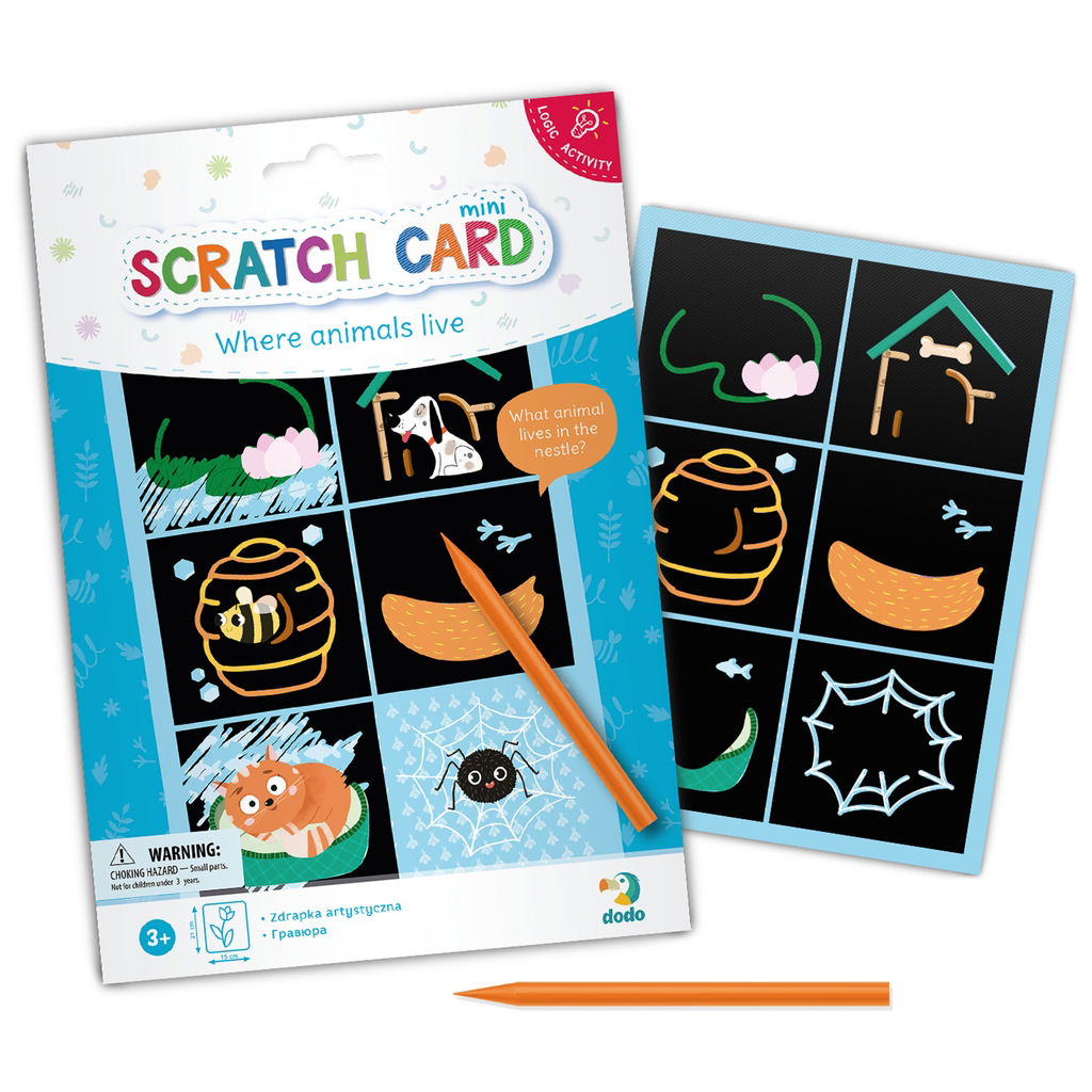 dodododo   Mini Scratch Karte Wo leben die Tiere