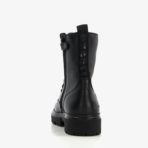 Braqeez leren meisjes veterboots zwart
