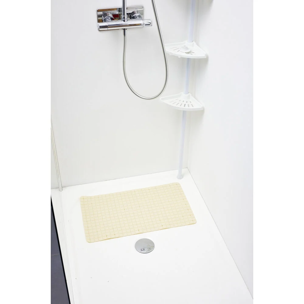 Tapis de douche antidérapant plastique noir 38x68cm