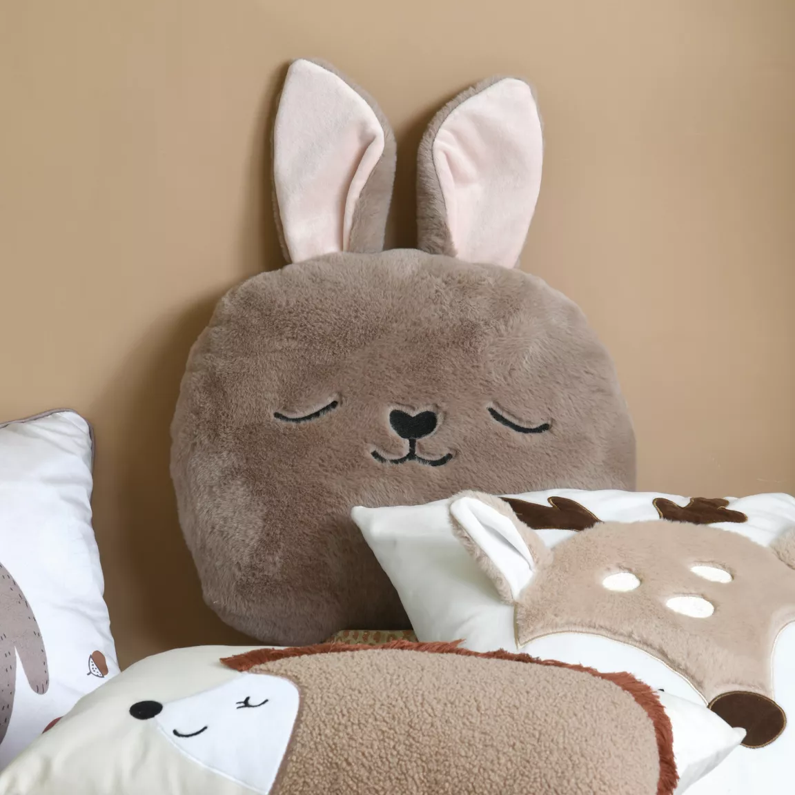 Coussin enfant rond (35 cm) Gabin Marron
