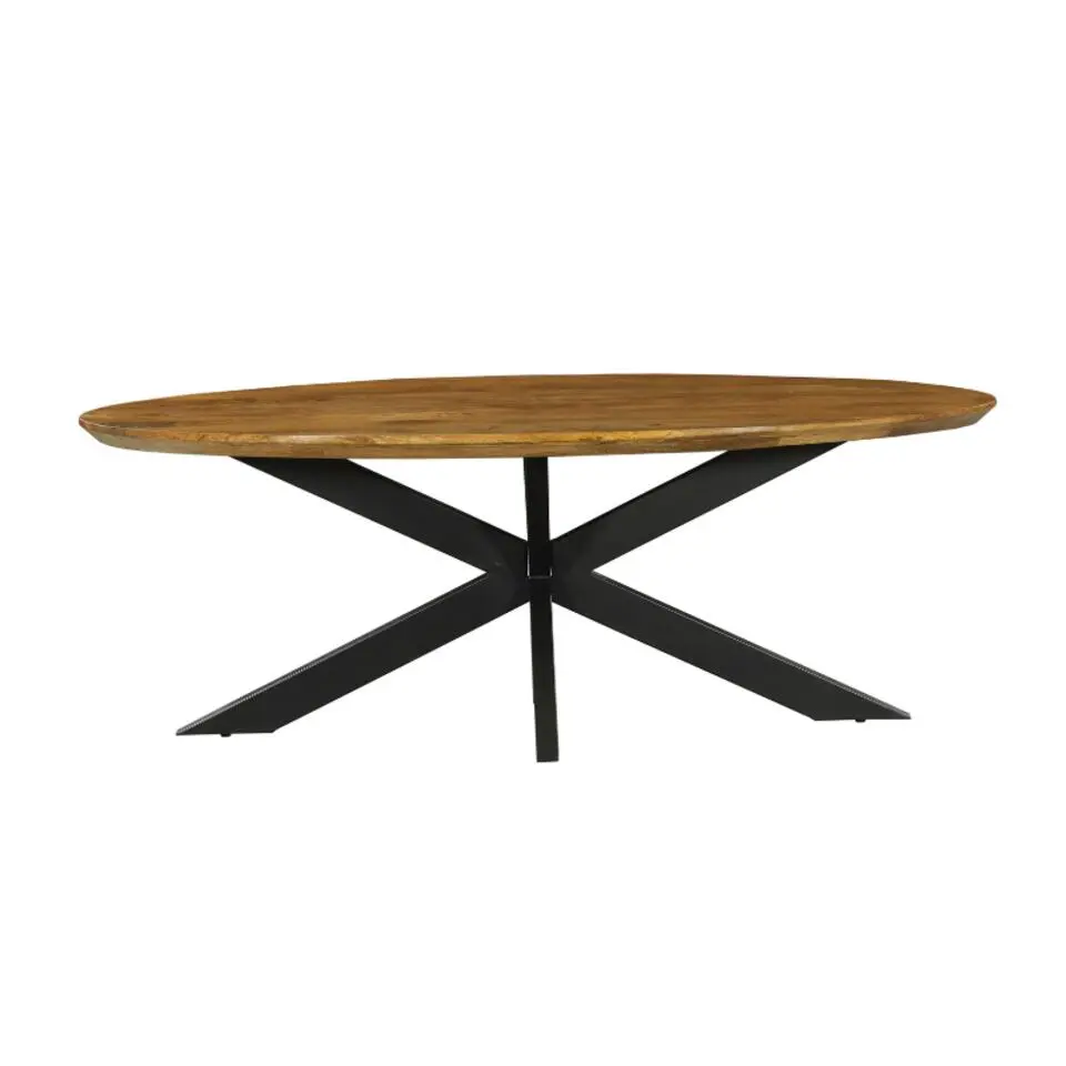 Eettafel Ovaal Naturel Mangohout - 160x90x76cm - Brandy
