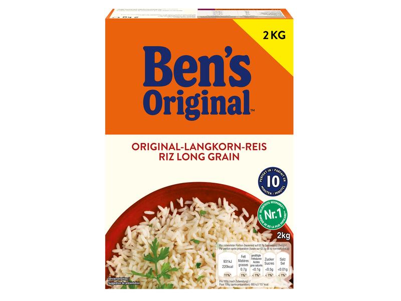 Ben's Original Reis Langkorn 2 kg Grosspackung Langkorn-Reis
