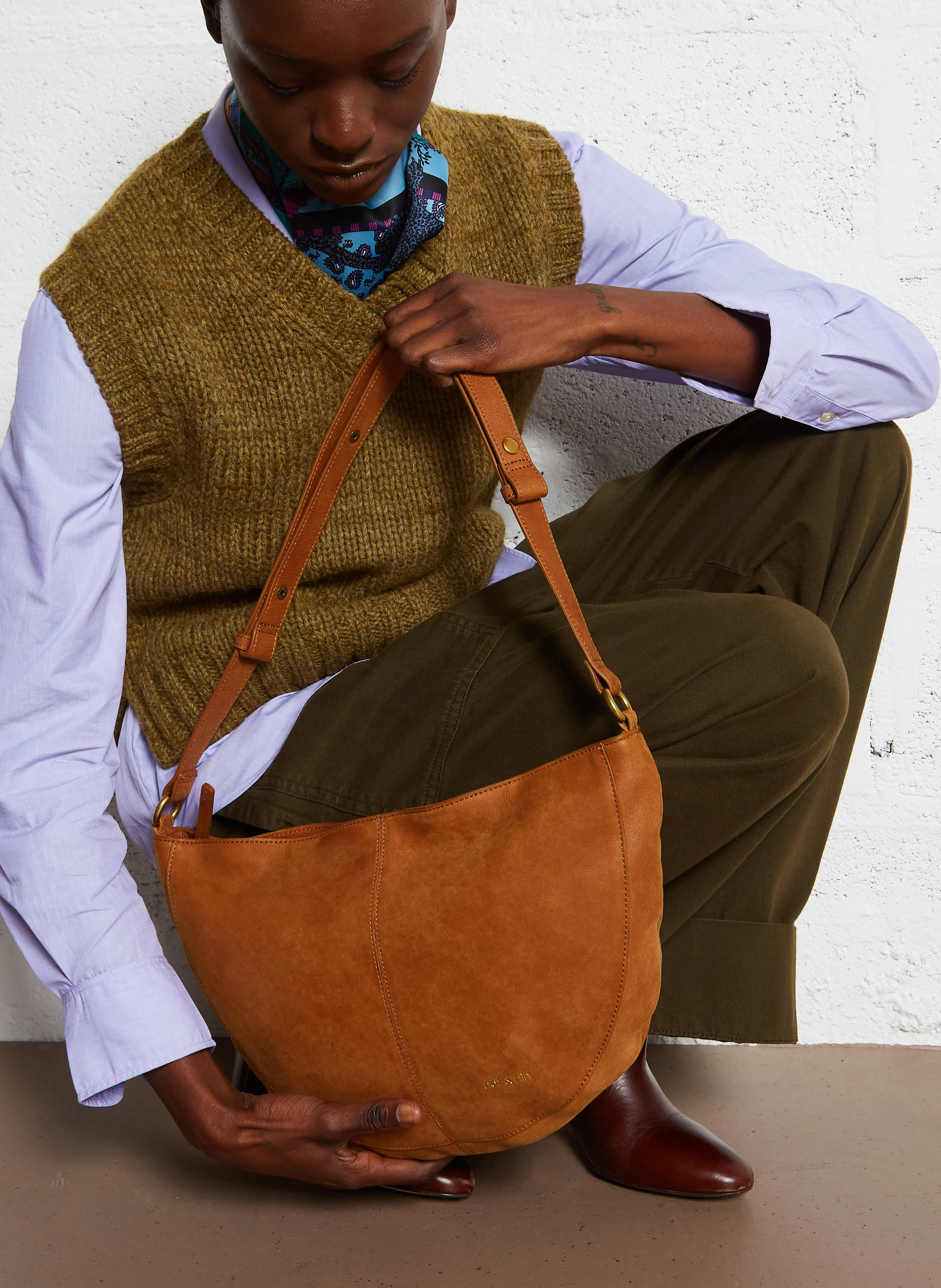 RODEO - Sac cabas porté épaule en cuir | Marron