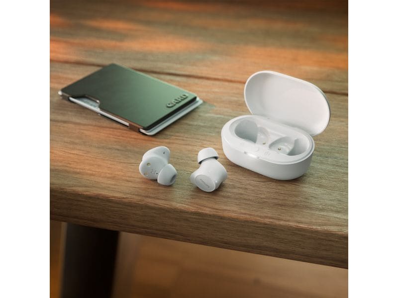 Philips True Wireless In-Ear-Kopfhörer TAT1209WT Weiss Kabellose Kopfhörer mit Mikrofon für den Lifestyle-Einsatz