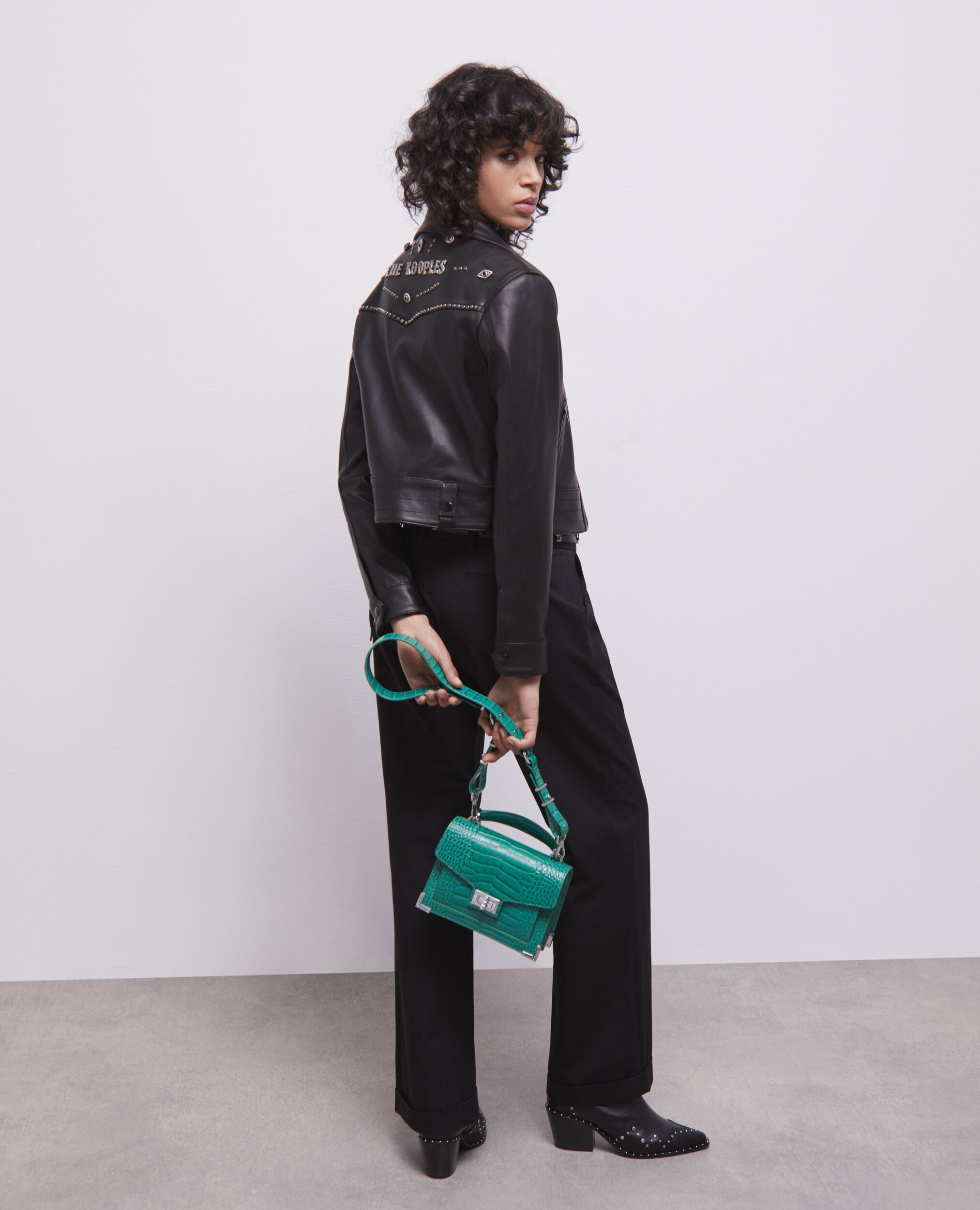 Sac Emily small en cuir vert