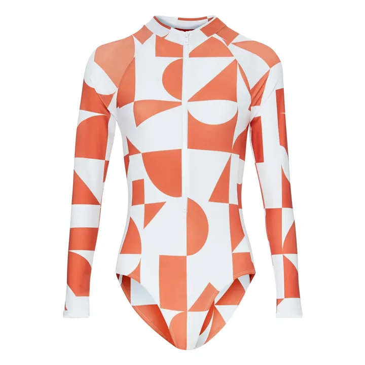 Juillet Juillet Maillot 1 Pièce Anti-UV Grande Palombaggia Géométrique | Terracotta