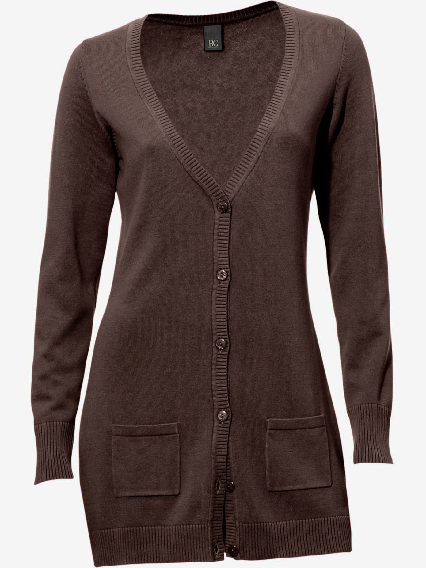 Veste en tricot fin basique incontournable, détails côtelés tendance