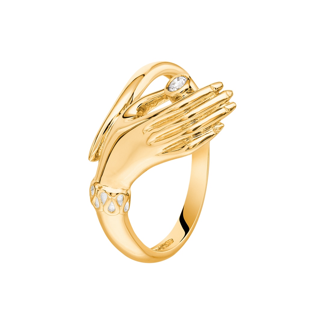 Ring 750/18 K Gelbgold mit Diamant 0.03 ct H/Si
