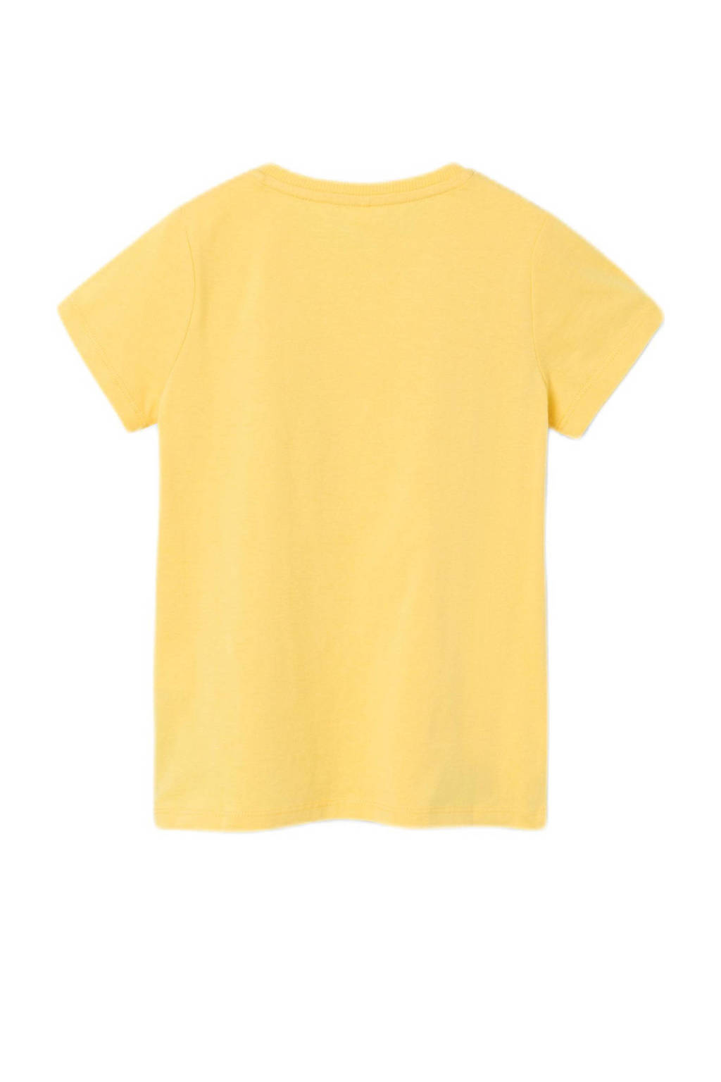 NAME IT T-shirt NKFDATRUNTE met printopdruk geel