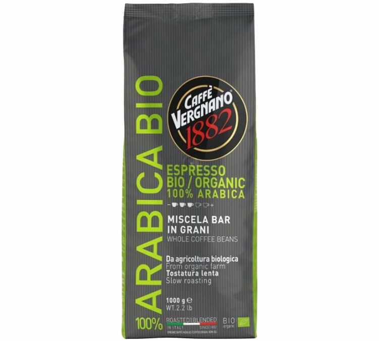 Café en grains Caffè Vergnano 100% Arabica Bio 1kg
