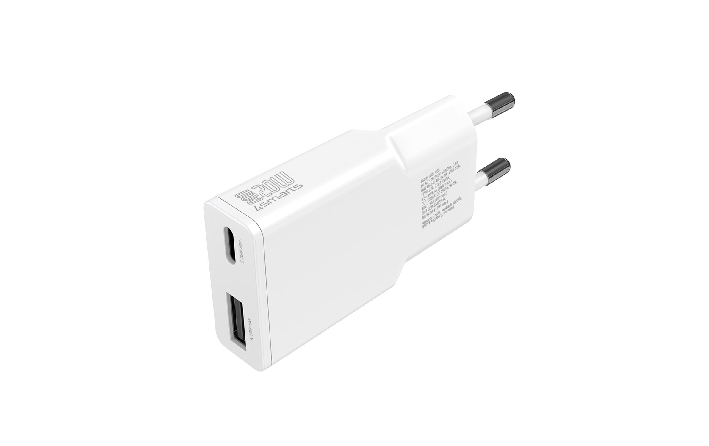 USB-Wandladegerät PDPlug Duos Slim PD 20WUltradünnes Ladegerät mit fortschrittlicher GaN-Technologie