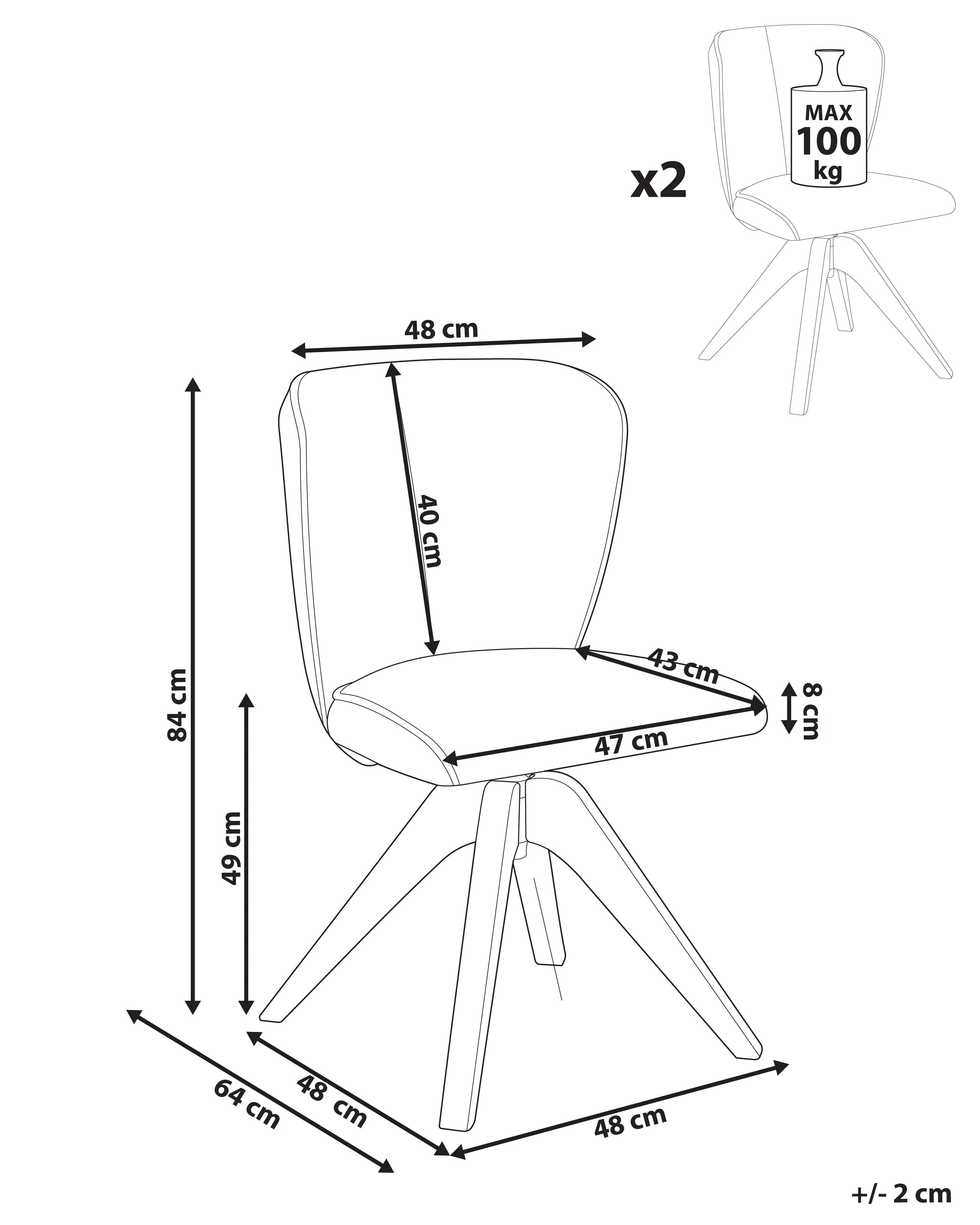 Set van 2 eetkamerstoelen draaibaar COSO Stof Lichtbeige