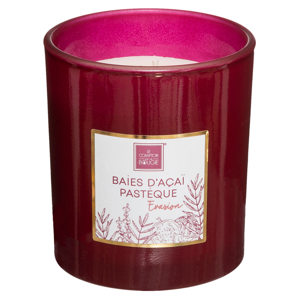 Bougie parfumée verre baies d'açaï - pastèque 190g