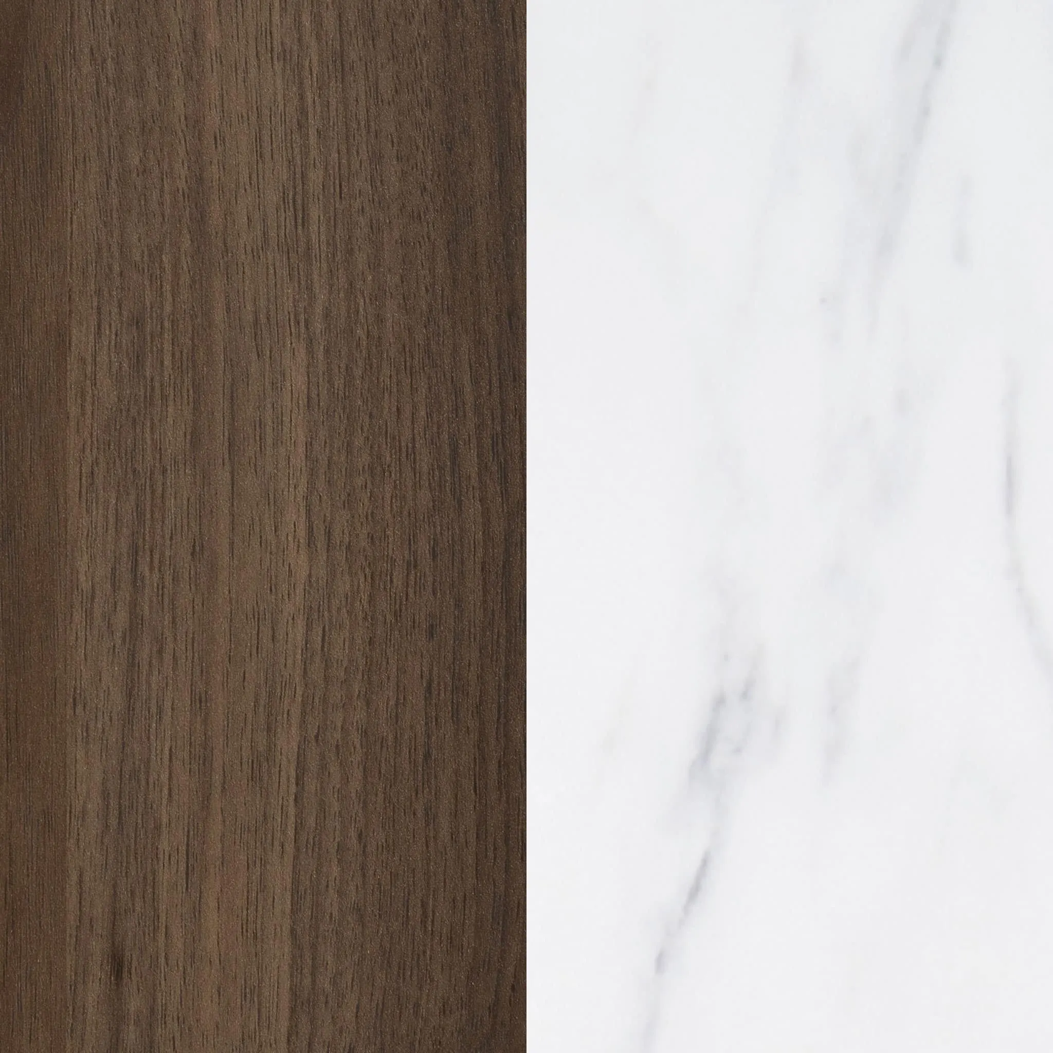 South Shore Table de Nuit 2 Tiroirs - Hype Noyer naturel et Marbre carrara