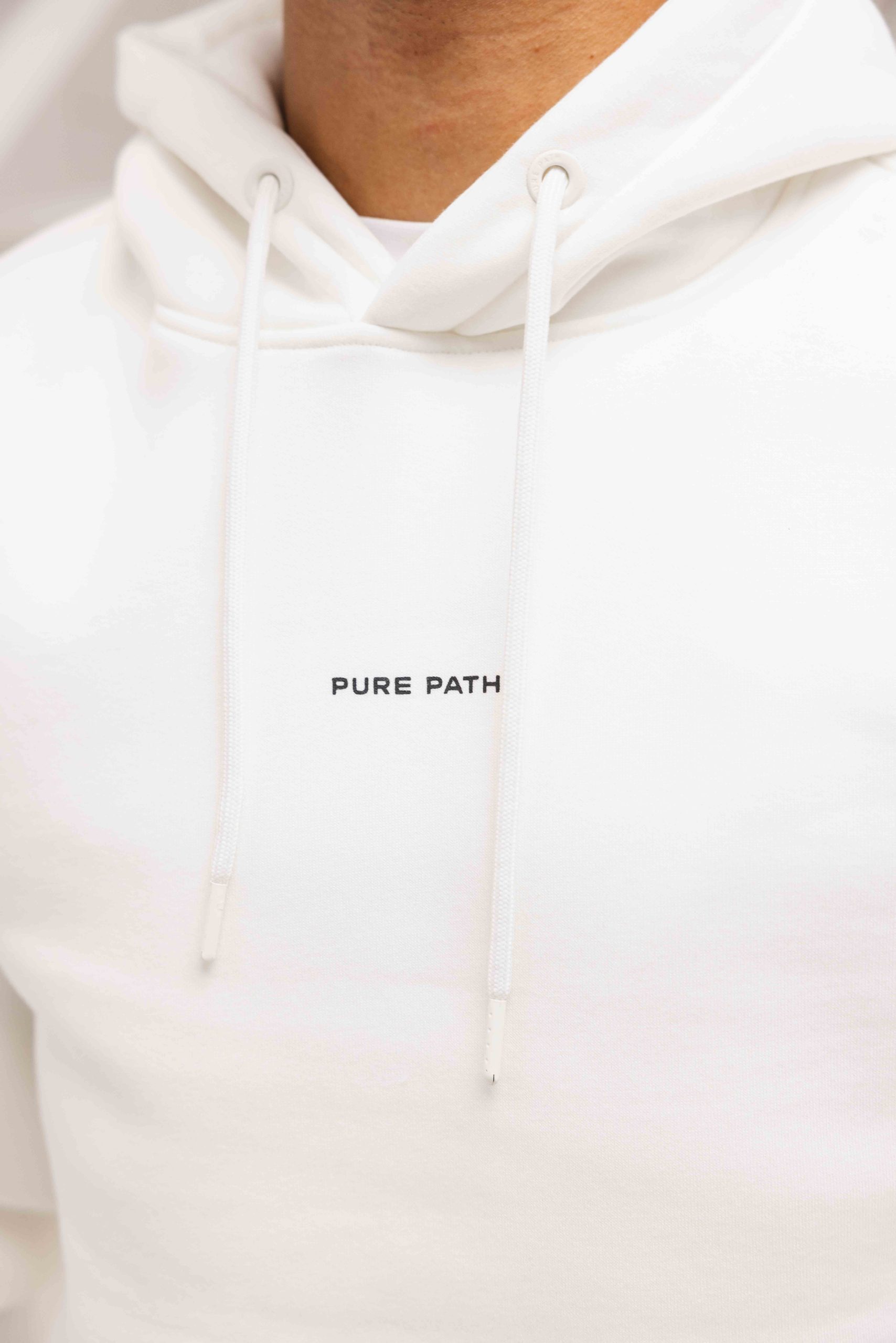 Pure Path Essential Logo Hoodie Heren Gebroken Wit
