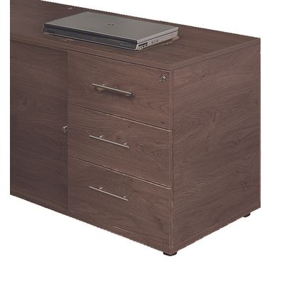 Option 2 tiroirs plats pour console Steely - imitation noyer