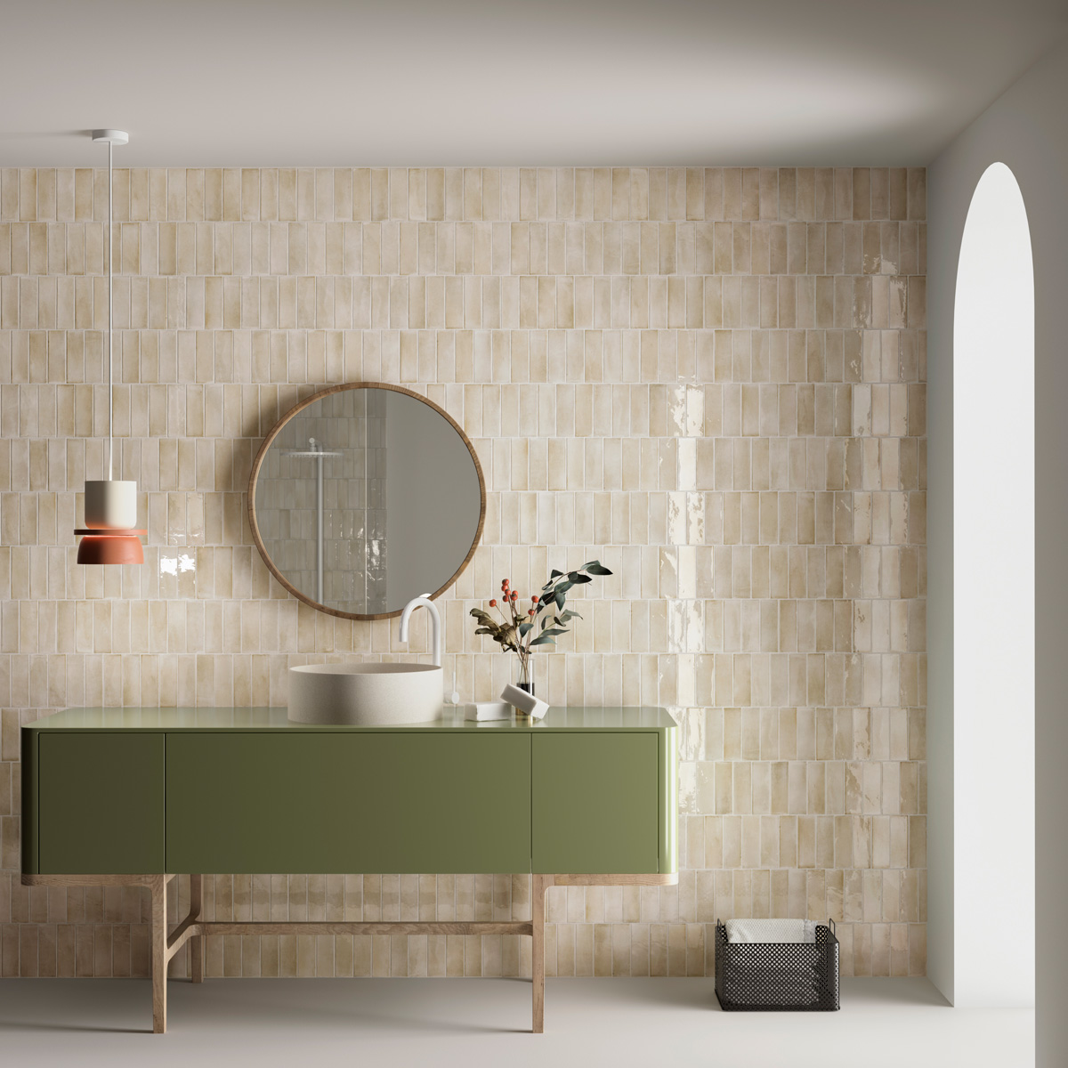 Jabo Premium Koko wandtegel 15x5cm beige glans