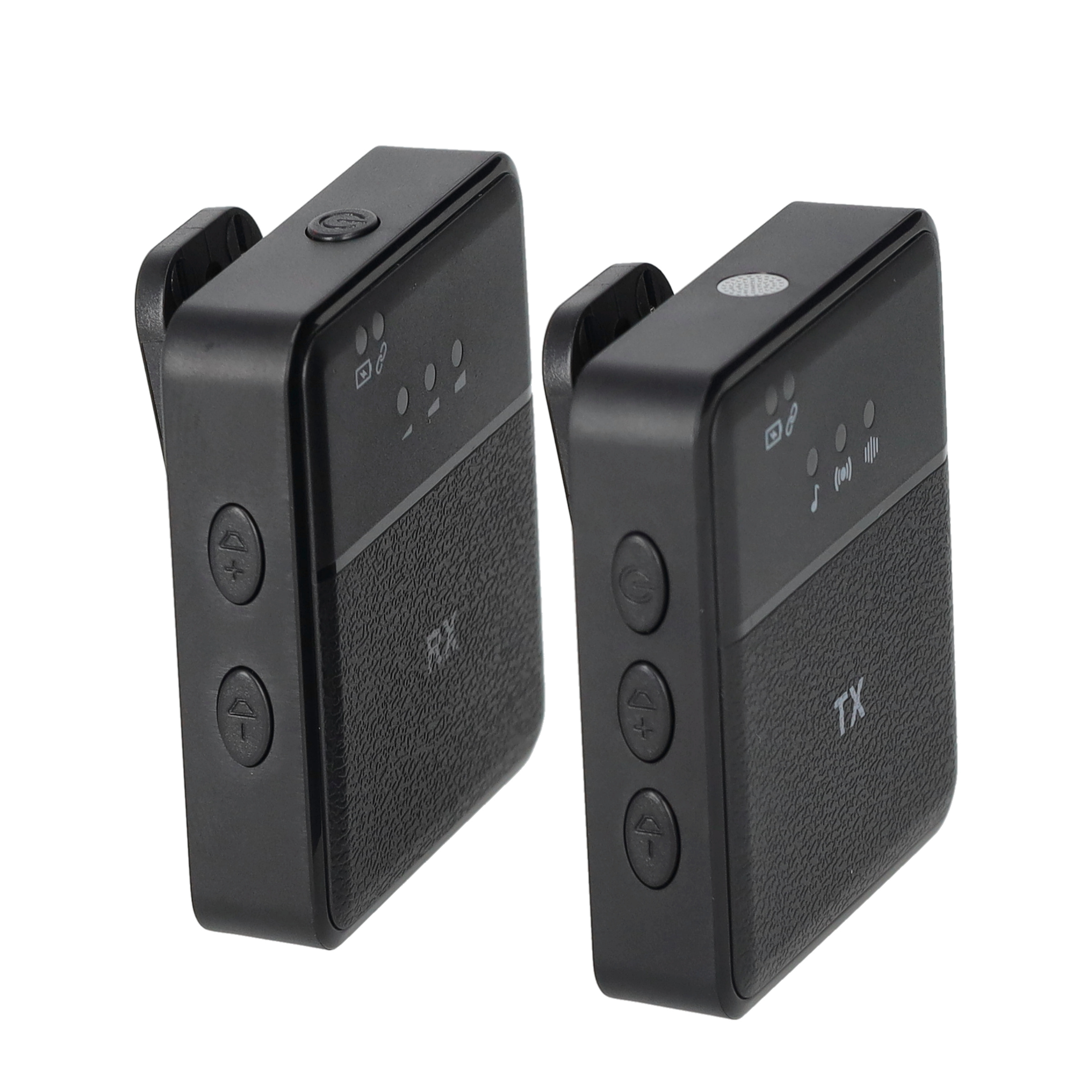 Kabelloses Lavalier Mikrofon mit Transmitter (NC) für Handy / Macbook mit Lightning und 3.5 mm Klinken Anschluss   Clip-Halterung  - Schwarz
