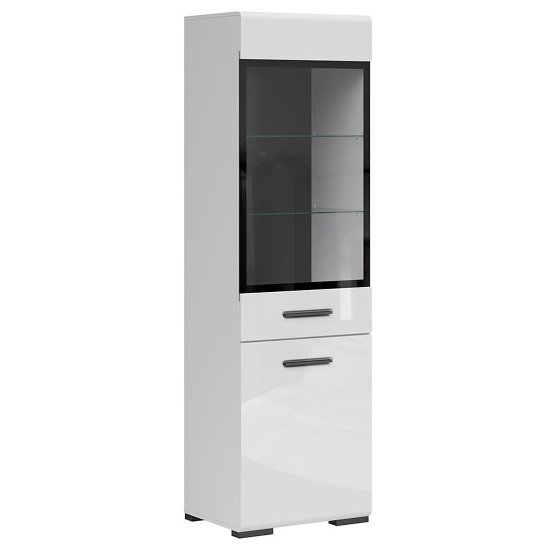Vitrine - weiß Hochglanz - 2 Türen - 60 cm breit