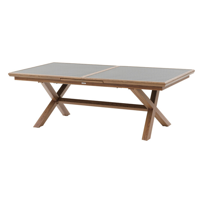 Ensemble table de jardin extensible AXIOME Honey & Graphite + 10 fauteuils empilables AXANT