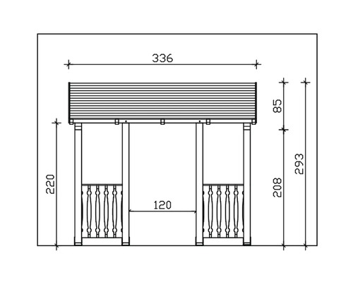 SKAN HOLZ Luifel Paderborn 6 grijs 336x156 cm