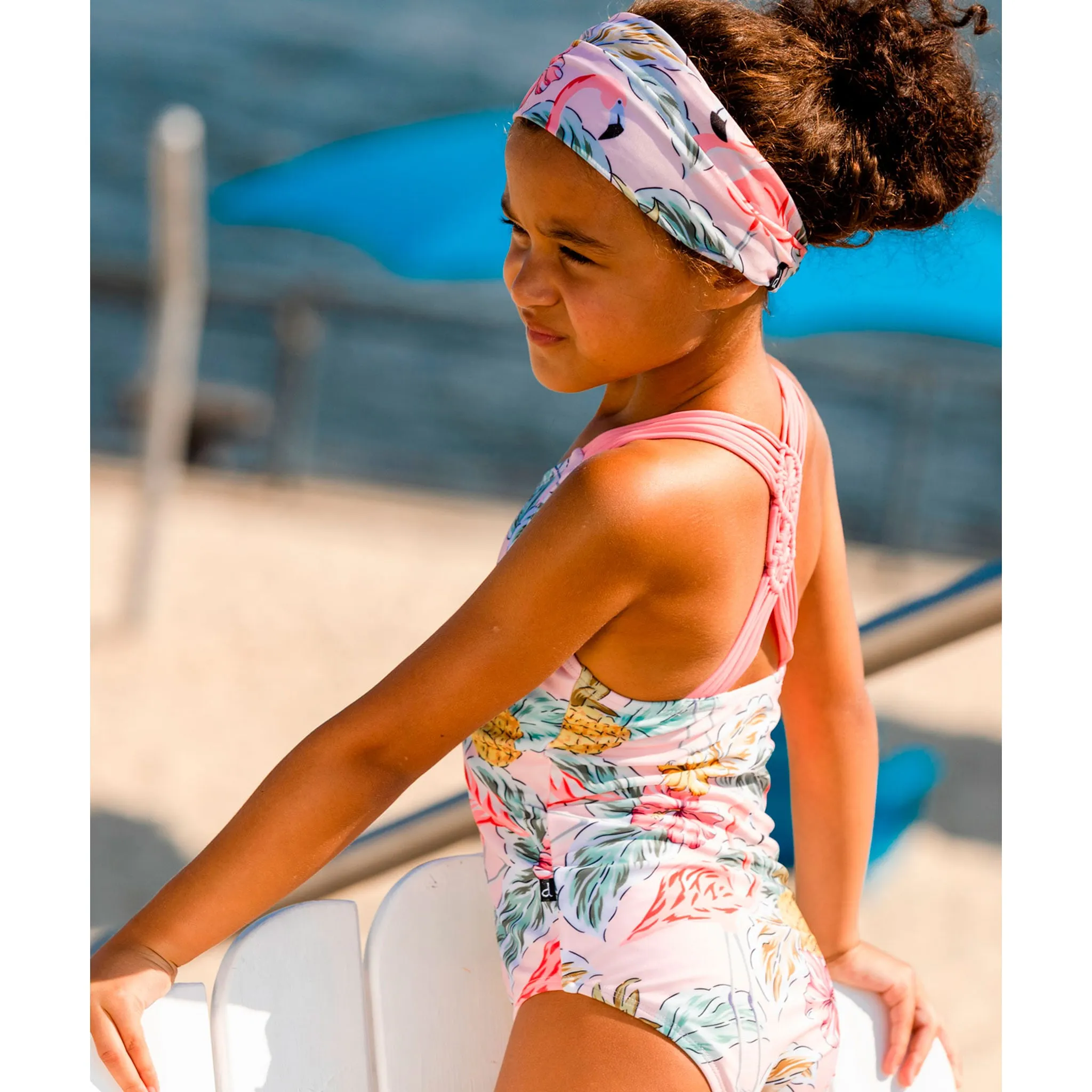 Deux par Deux Maillot UV Une Pièce Flamant Rose 2-6ans