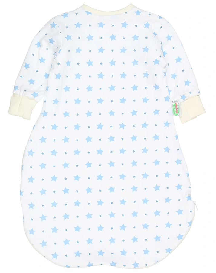 Jersey-Unterziehsack BabyNest® STARS in weiß/hellblau