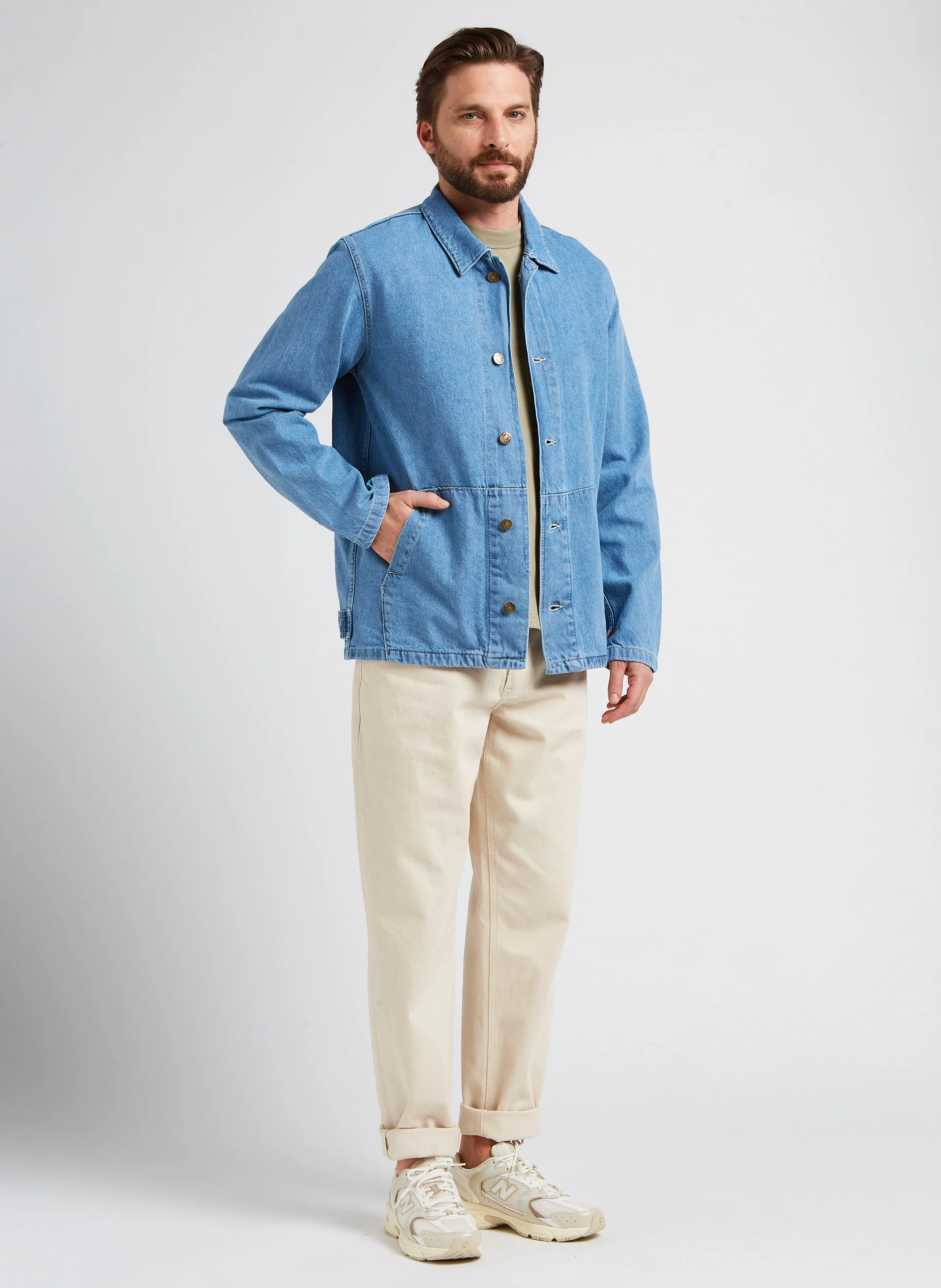 Jean décontracté en coton biologique | Beige