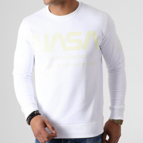 Sweat Crewneck Glow In The Dark Blanc