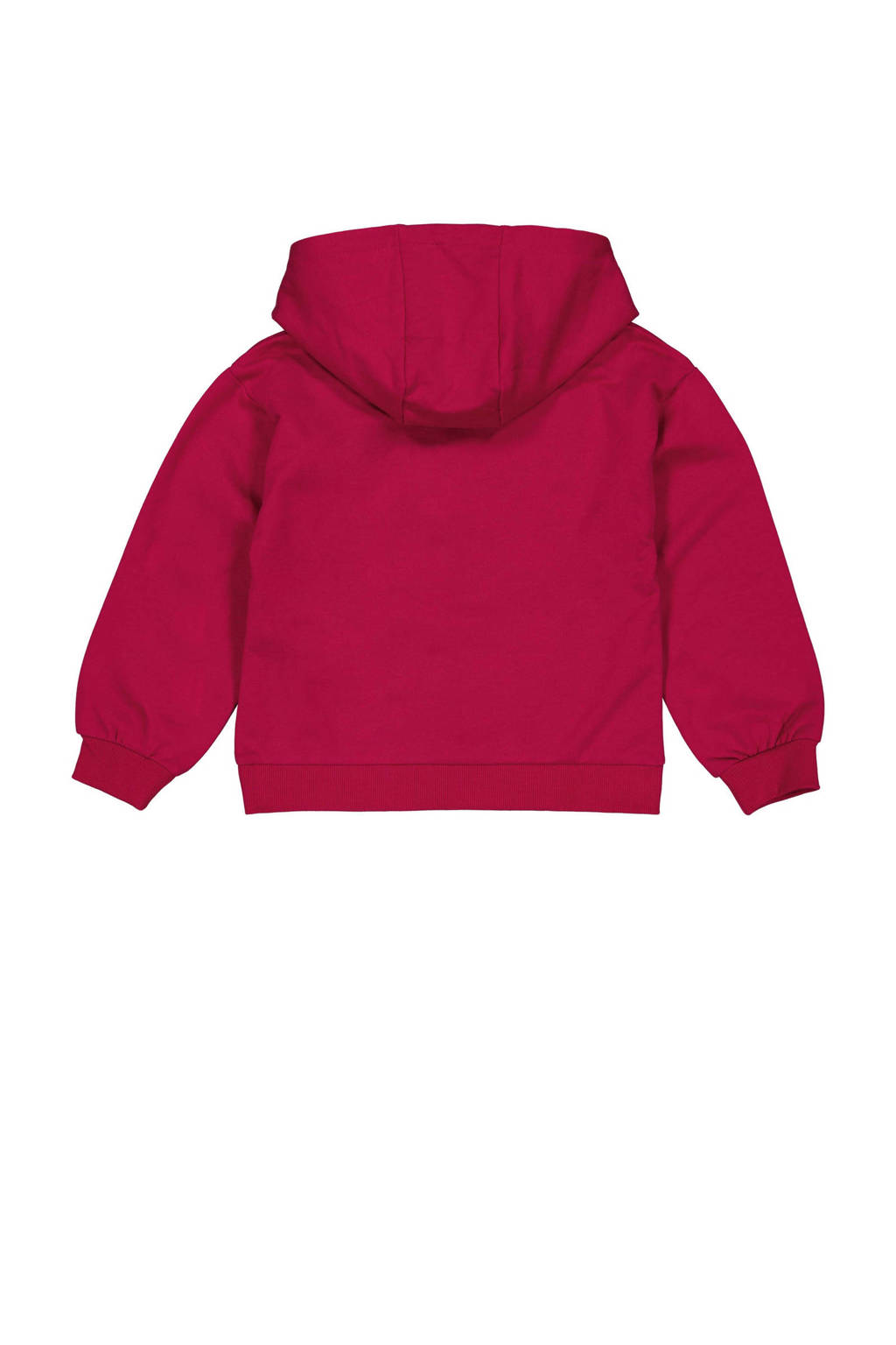 Quapi hoodie DIANNE met tekst donkerroze/oranje