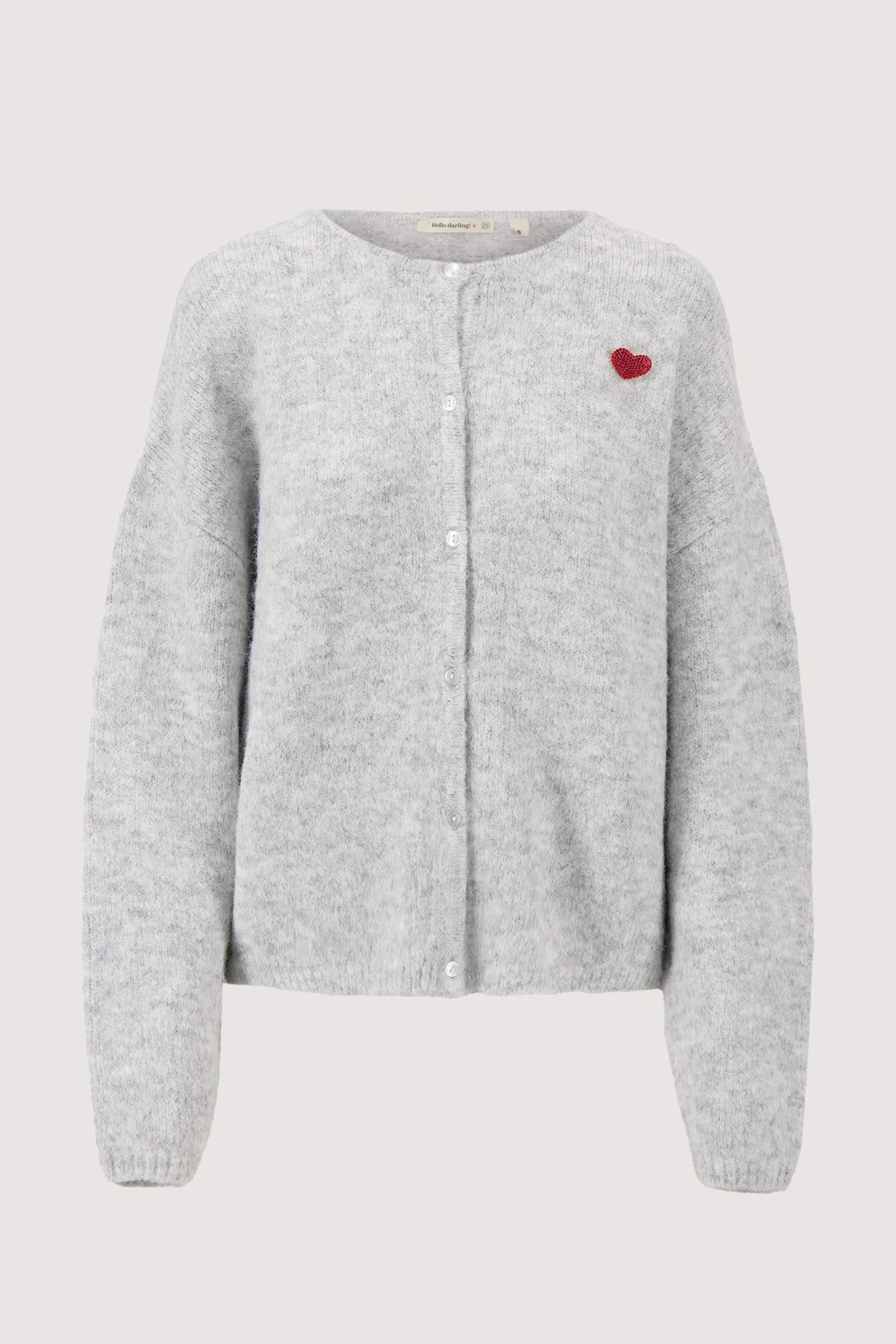 basic vestje lange mouw met broche