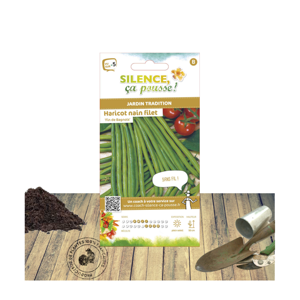 Graines de haricot nain à filet fin de bagnols/phaseolus vulgaris nain à filet fin de bagnols[-]sachet de 80 gr.