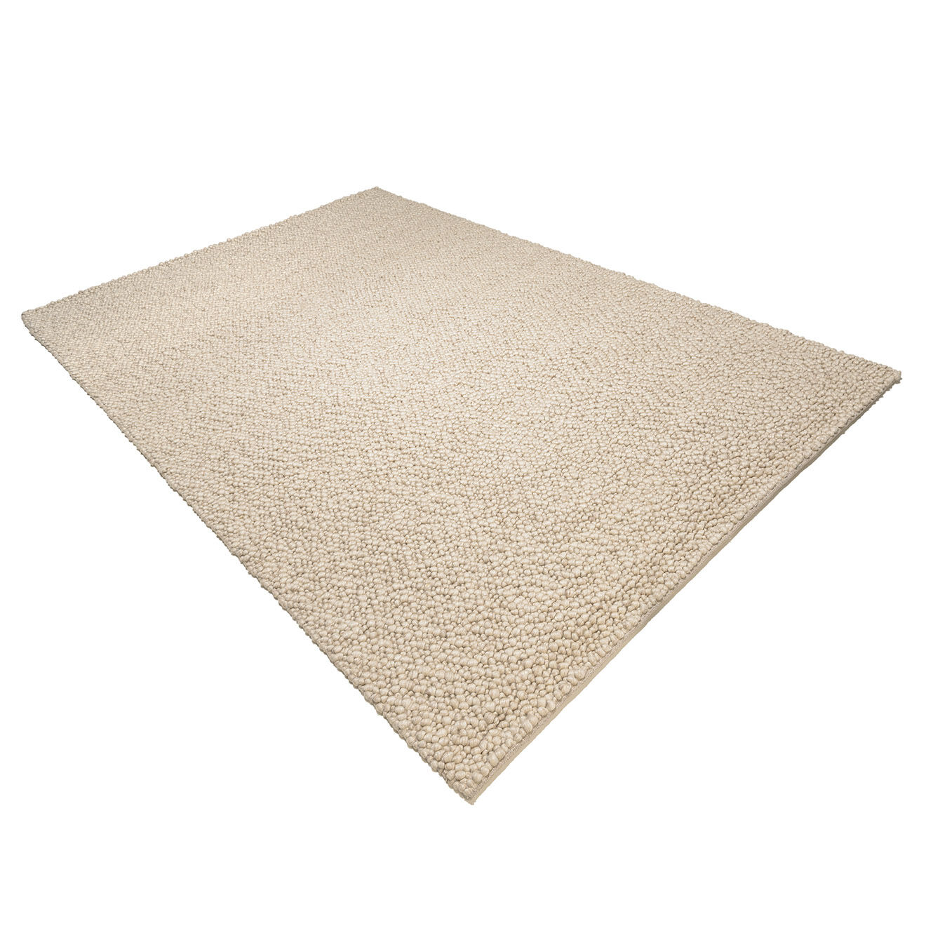 Macabane Tapis en Laine bouclée Quentin beige - 290x200 cm