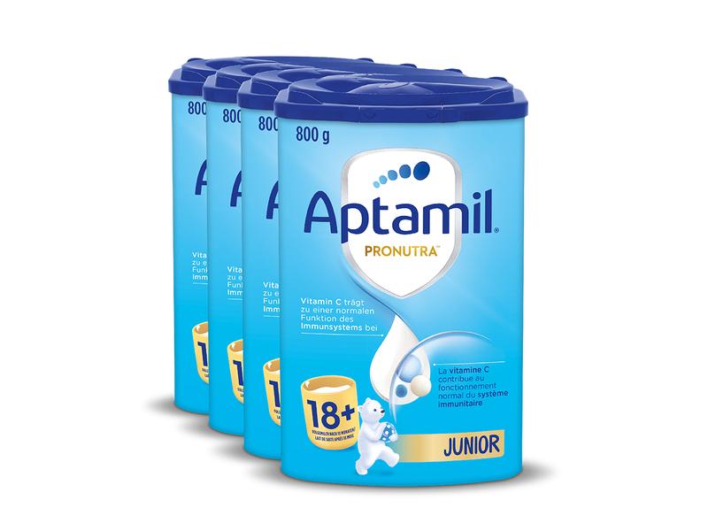 Aptamil Juniormilch Pronutra Junior 18  Nature, Monatsbox 4 Juniormilch, Pronutra Junior 18  , 4 x 800 g