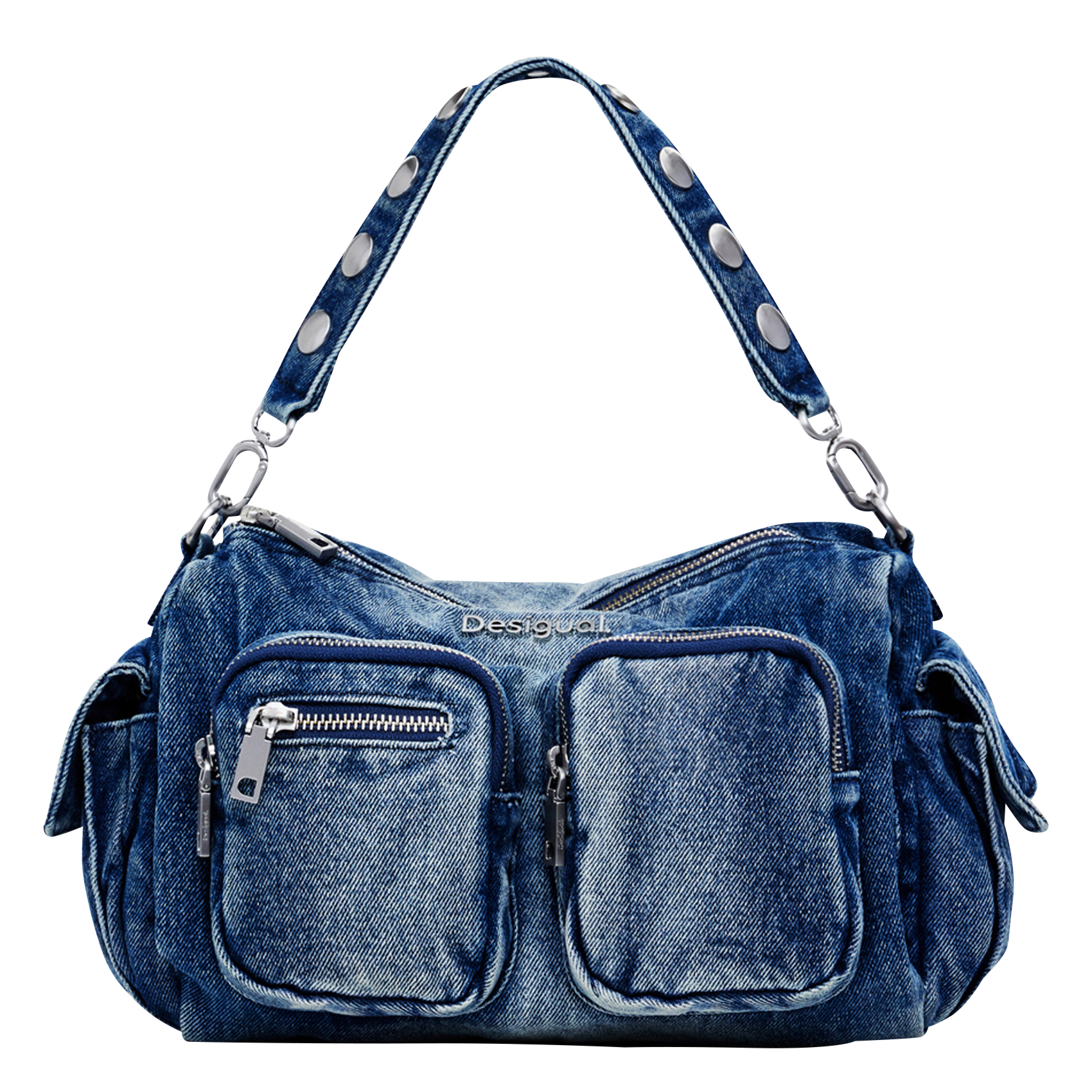 Sac épaule en denim de coton | Bleu