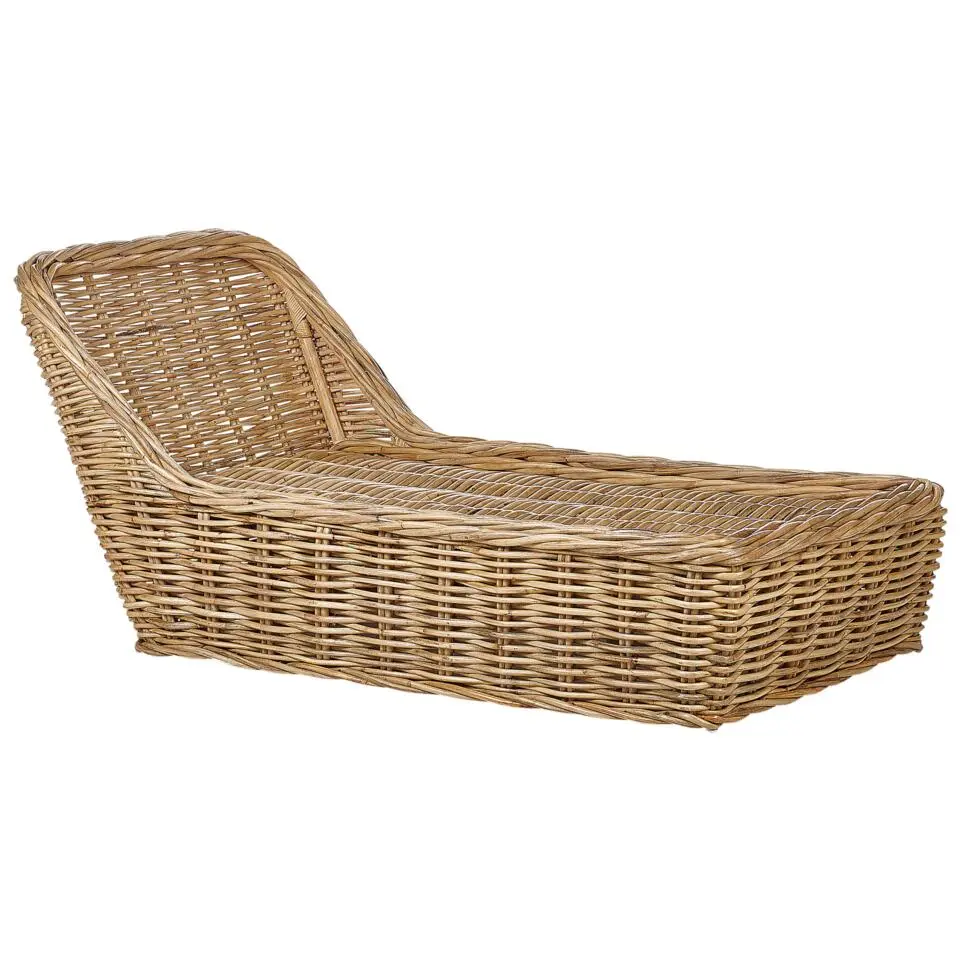 BELSITO - Ligstoel - Taupe - Rotan