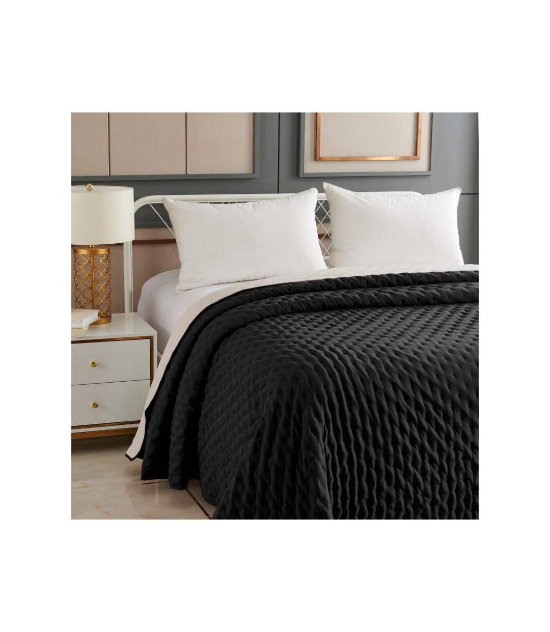 Dessus de Lit Lave 240x260cm Gris