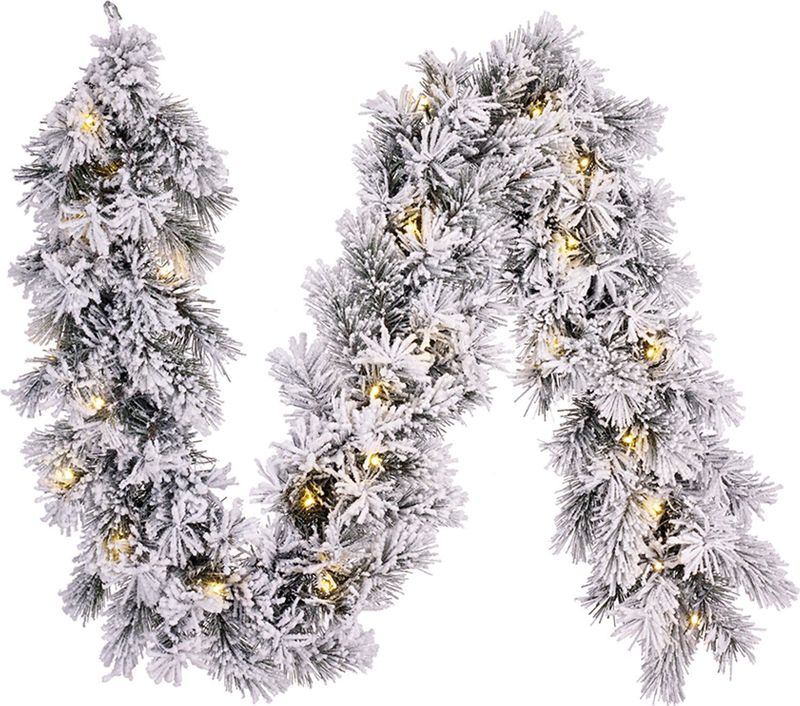 Black Box - Dinsmore - Guirlande - 180 cm - Besneeuwd - 25 LED Lampjes - Warm Wit