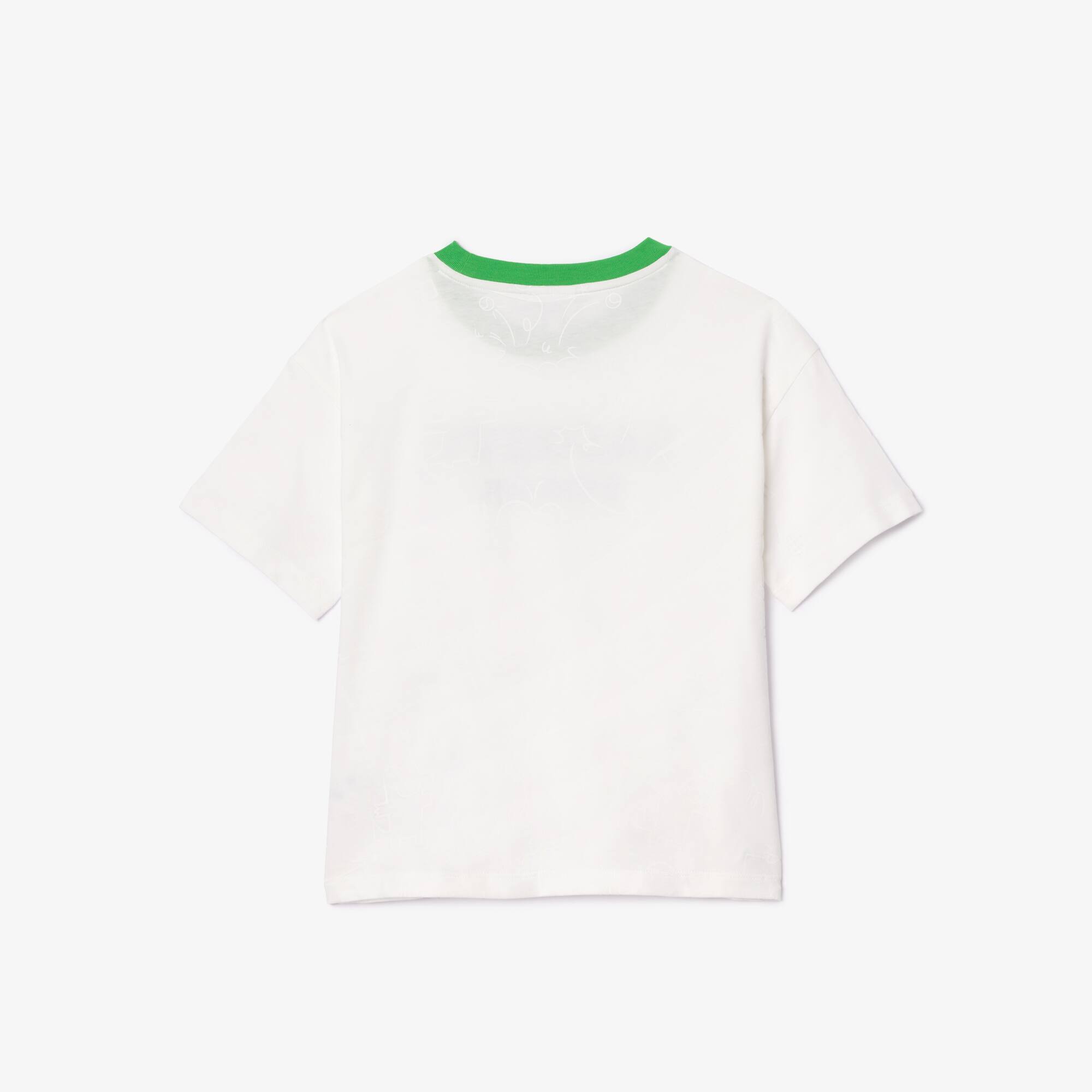 T-Shirt aus Baumwolljersey mit Croc-Aufdruck T-Shirts & Hemden - Weiss - Lacoste - Kinder