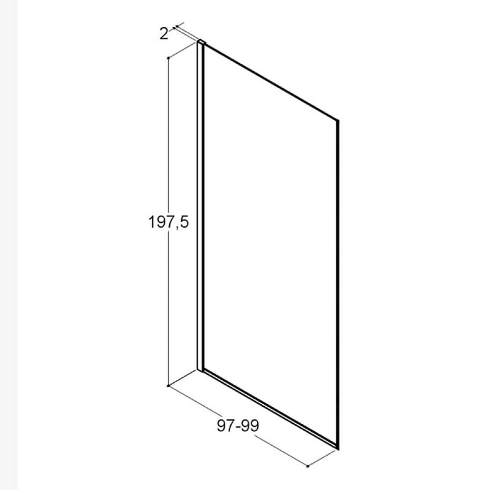 DUSJVEGG SCANBAD MATCH FAST SATIN/FROSTET GLASS 100 CM