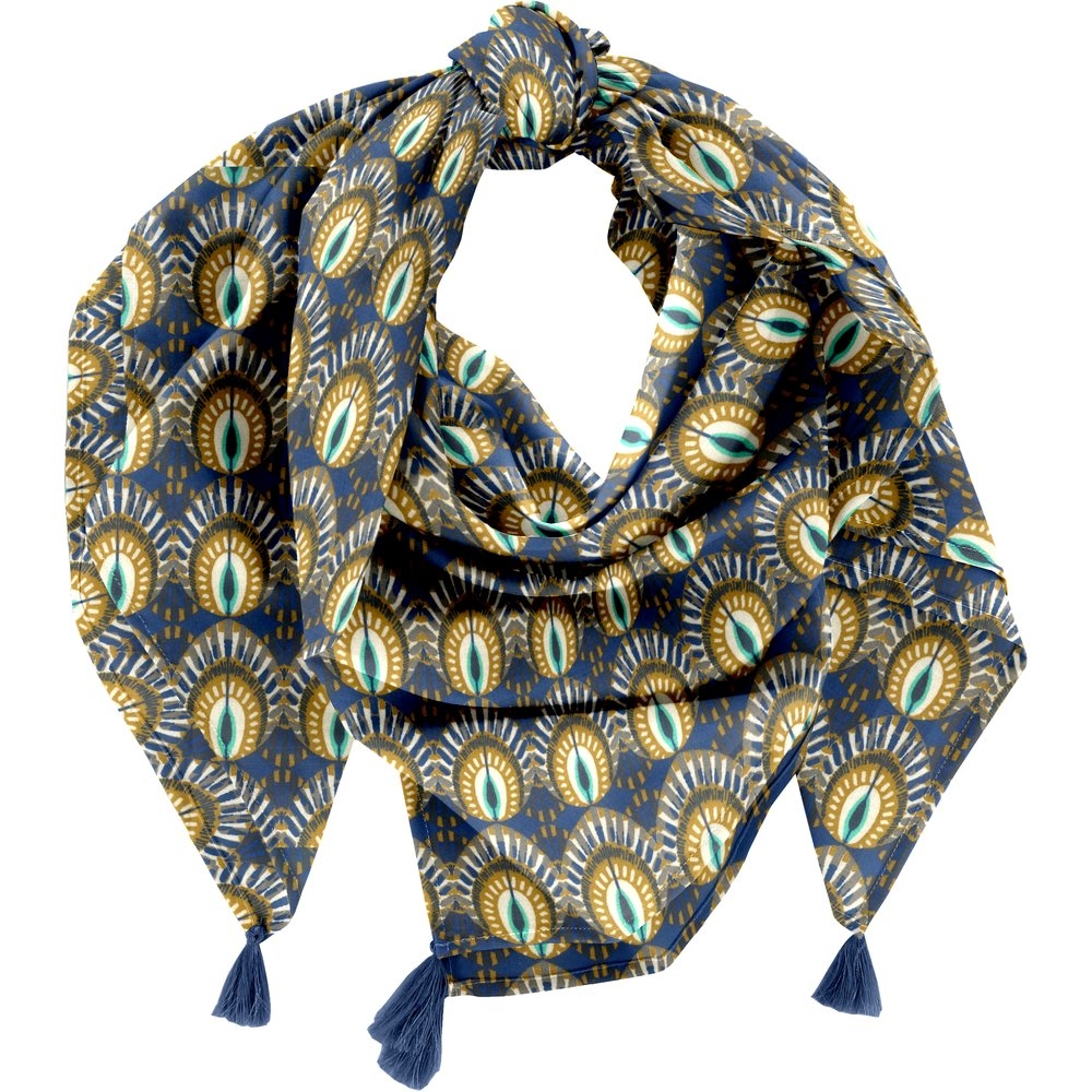 Foulard Pompon Plumes De Paon