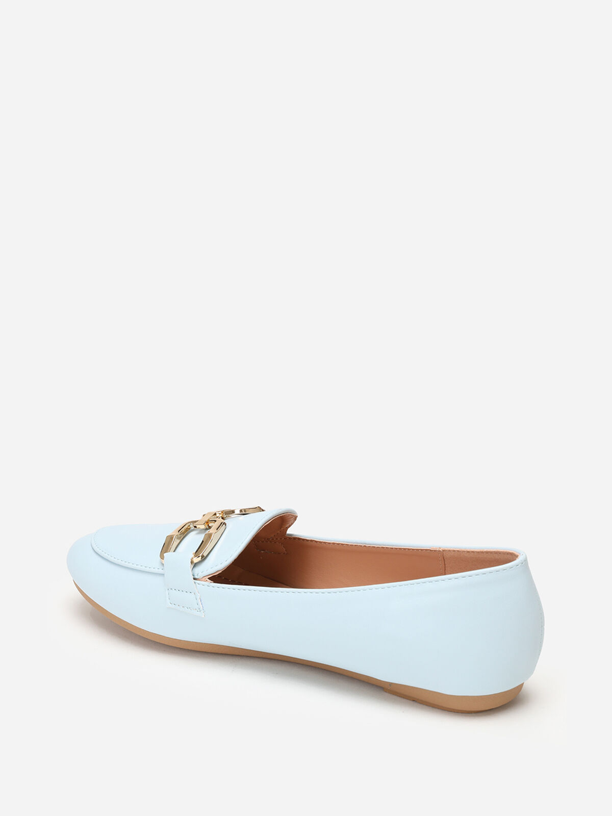 Mocassins plats à double boucles- Bleu
