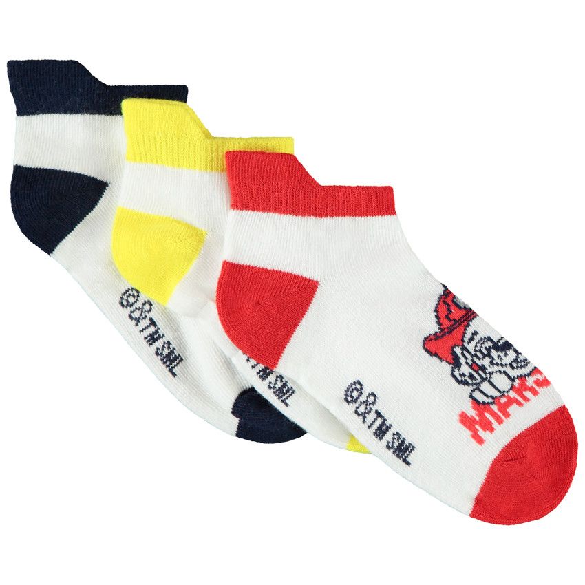 Lot de 3 paires de chaussettes courtes fantaisie Pat Patrouille pour garçon - Blanc