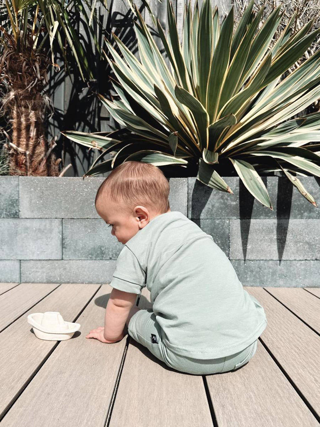 Babystyling baby T-shirt groen