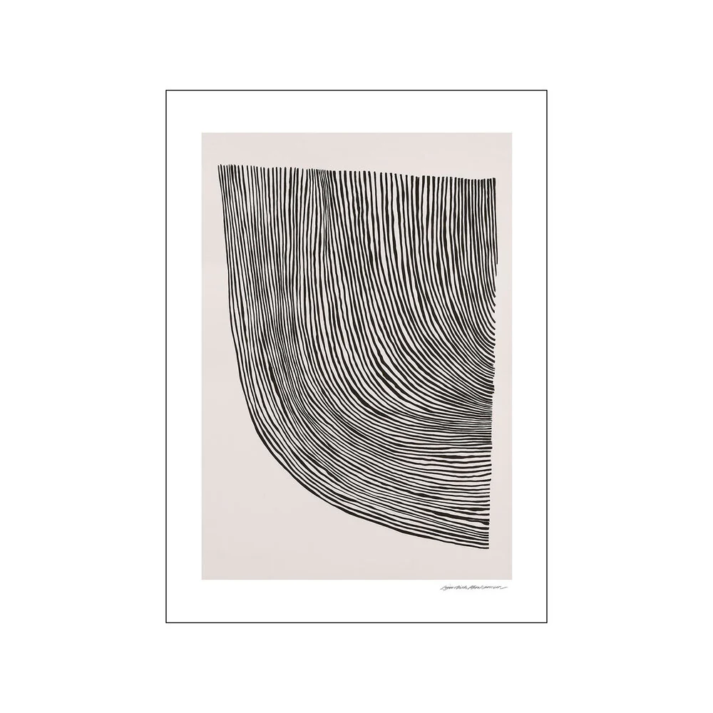 Poster & Frame  Curves Black plakat, beige/sort - 50x70 cm