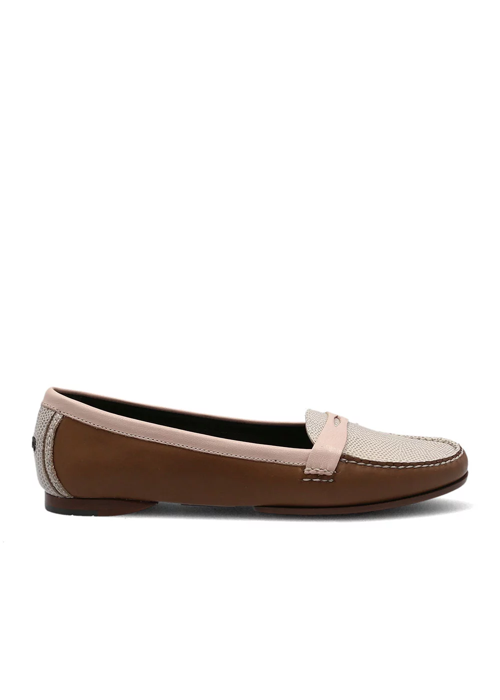 MOCASSIN ROUND MOC TRICOLORE CHESNUT ROSE