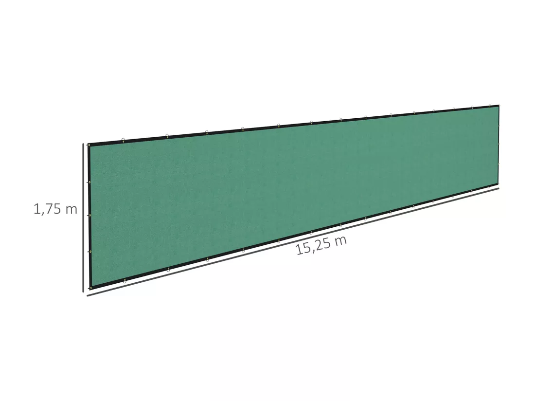 Brise-vue toile 160 g/m² renforcée avec attaches et œillets dim. 15,25L x 1,75H m