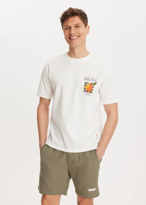 T-shirt met print orange off-white (WIT.O)